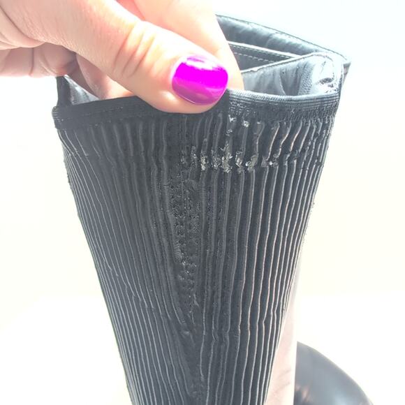 David Tate Branson Extra Wide Calf BlackLeather Riding Boots Women's 10M Stretch - Picture 4 of 9